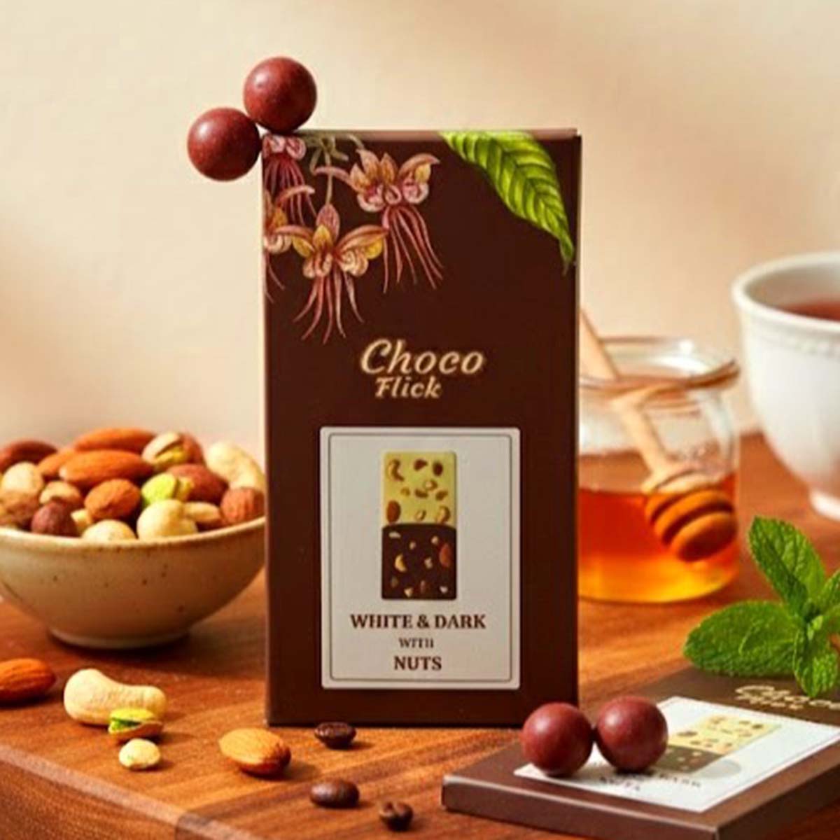 White & Dark with Nuts Chocolate